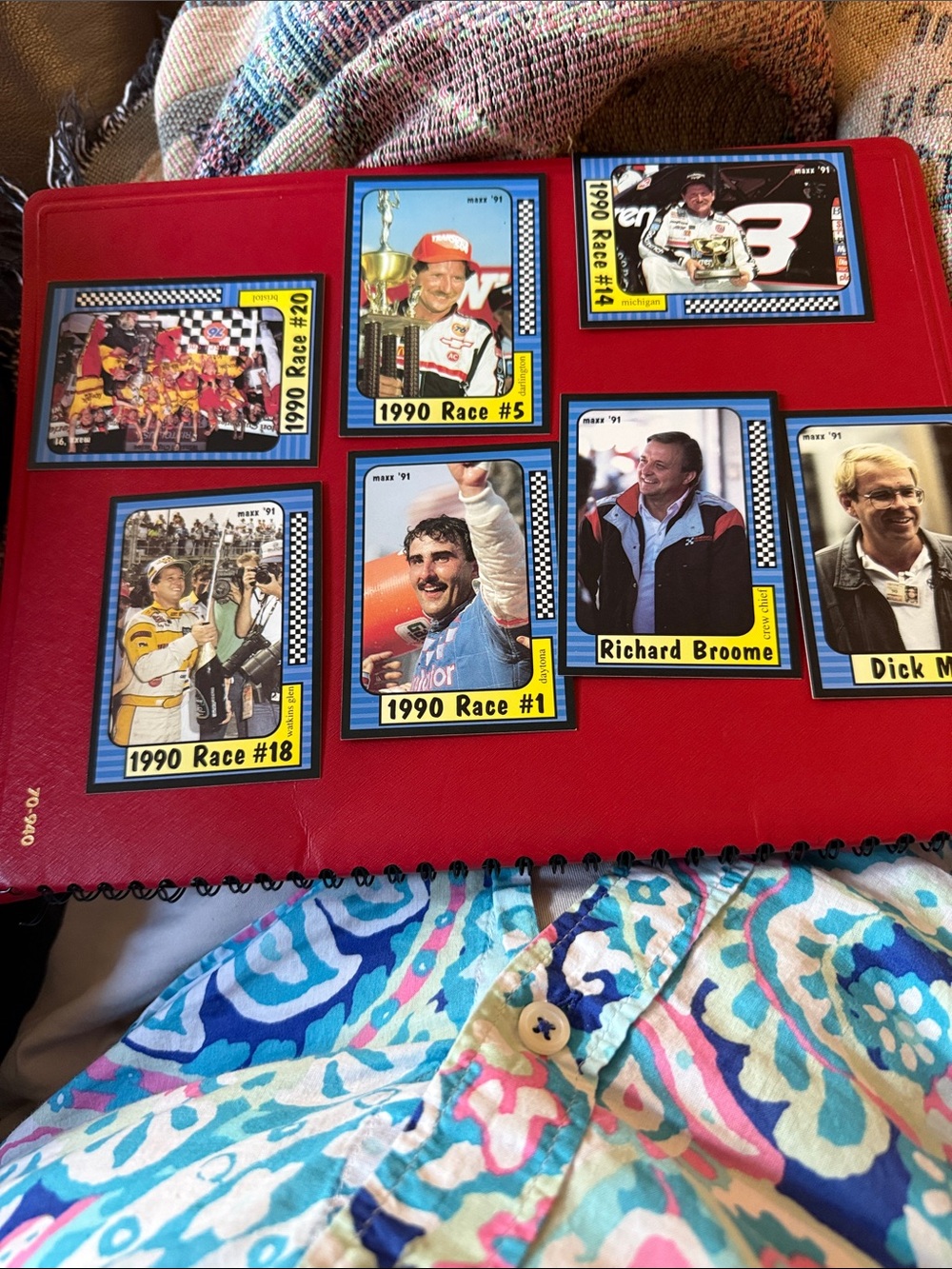 Nascar Racing Cards with Bold Black and Yellow Accents